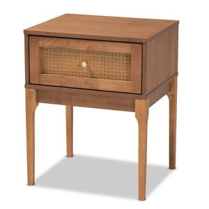Baxton Studio Ramiel Modern Ash Walnut Wood 1-Drawer Nightstand