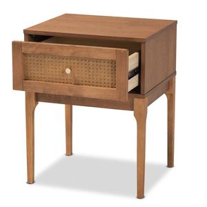 Baxton Studio Ramiel Modern Ash Walnut Wood 1-Drawer Nightstand alternate view