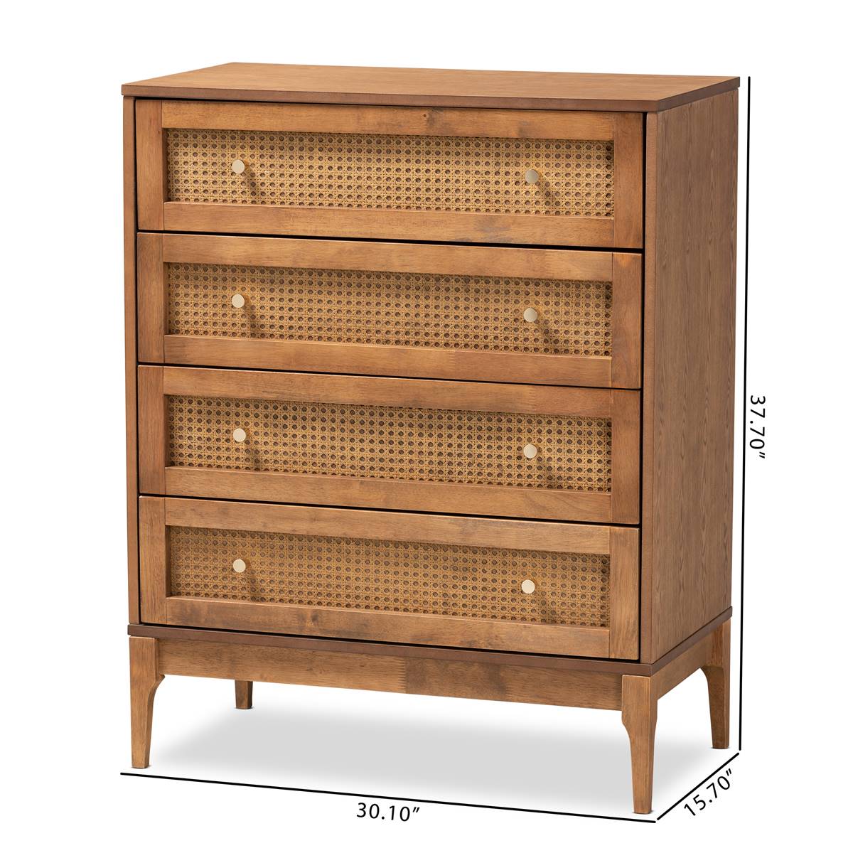 Baxton Studio Ramiel Modern Ash Walnut Wood 4-Drawer Chest