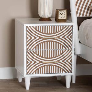 Baxton Studio Louetta Carved Contrasting Nightstand alternate view