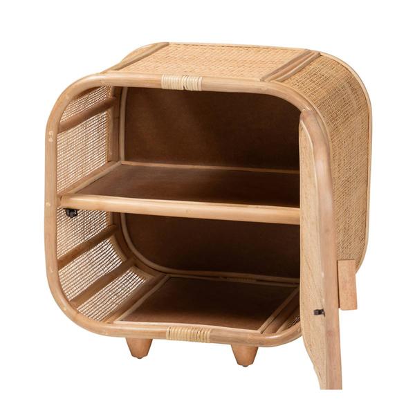 bali & pari Keita Bohemian Natural Rattan Nightstand alternate view