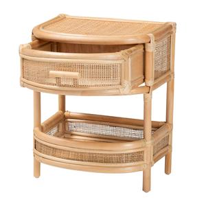 bali & pari Divitia Bohemian Natural Rattan 1-Drawer Nightstand alternate view