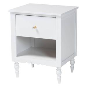 Baxton Studio Roni Modern White Wood 1-Drawer Nightstand