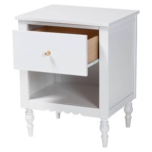 Baxton Studio Roni Modern White Wood 1-Drawer Nightstand alternate view
