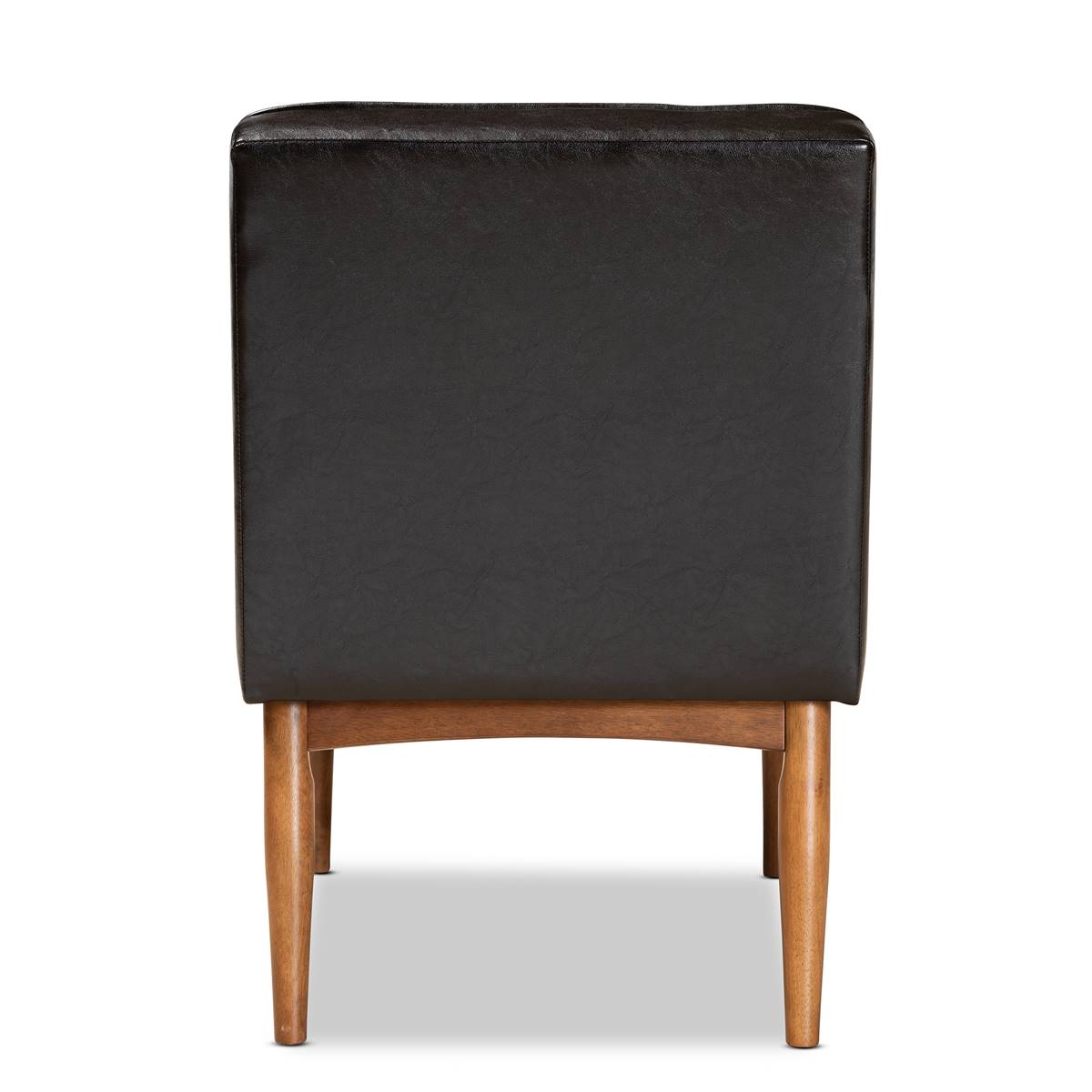 Baxton Studio Sanford Faux Leather & Brown Wood Dining Chair