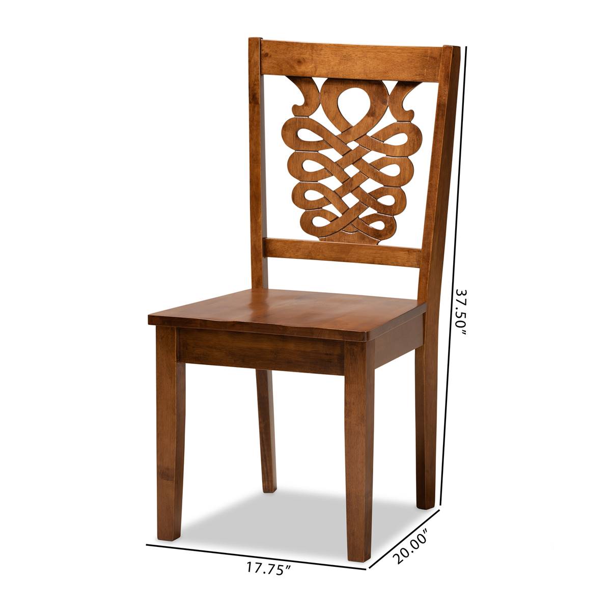 Baxton Studio Gervais Walnut Brown Finish Wood 2pc. Dining Chairs