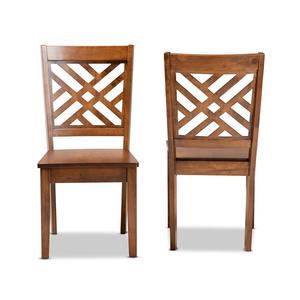 Baxton Studio Caron Walnut Brown Wood 2pc. Dining Chair Set alternate view