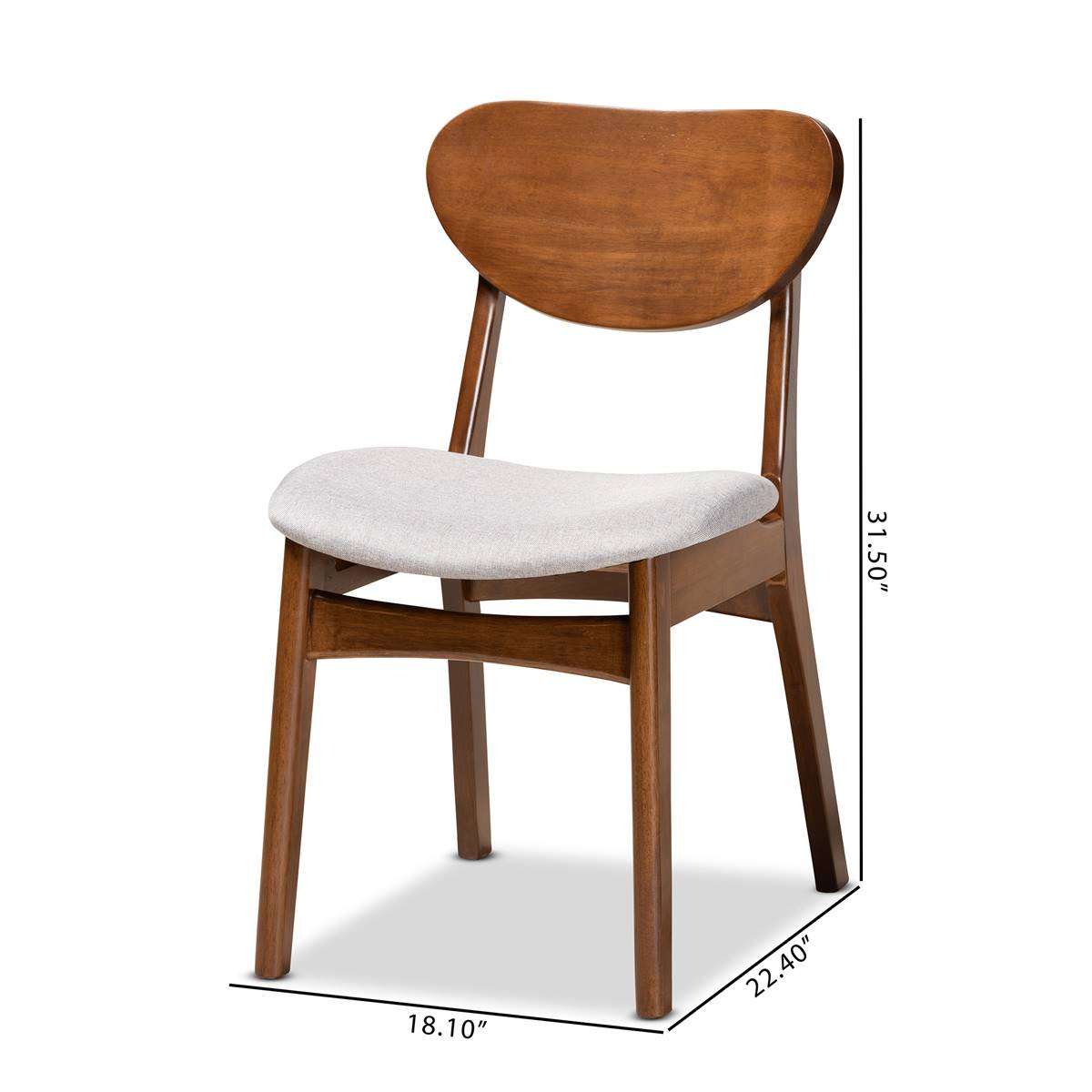 Baxton Studio Katya Modern Walnut Brown Wood 2pc Dining Chair Set