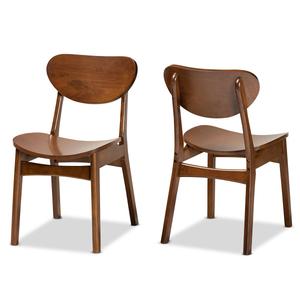 Baxton Studio Katya Walnut Brown Wood 2pc. Dining Chair Set