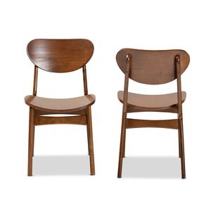 Baxton Studio Katya Walnut Brown Wood 2pc. Dining Chair Set alternate view