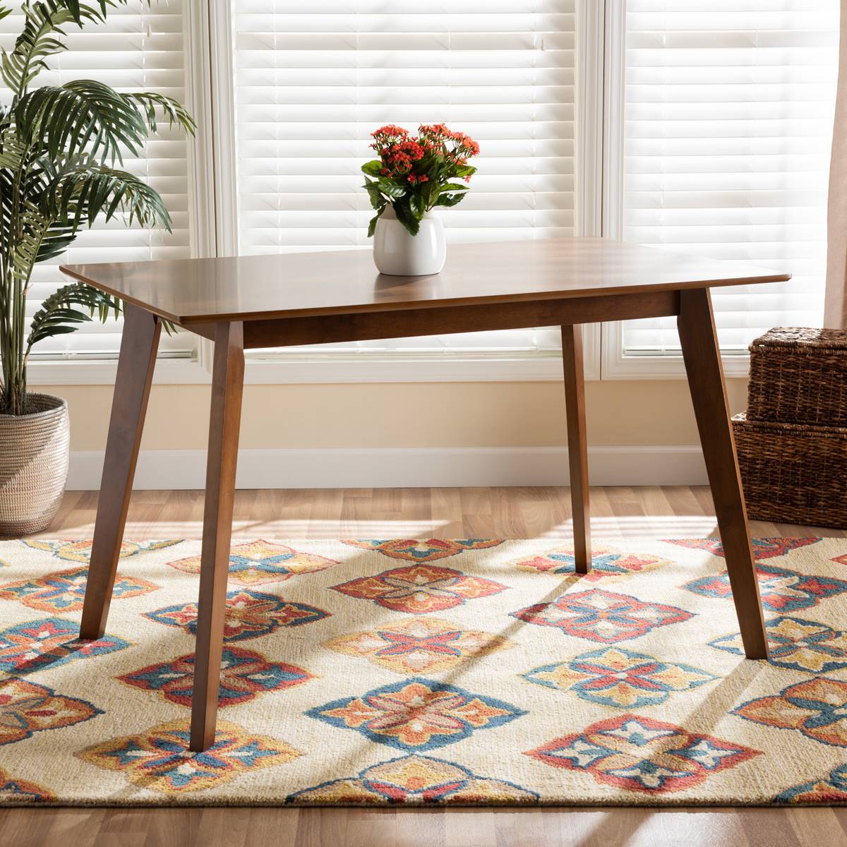 Baxton Studio Maila Walnut Brown Finished Wood Dining Table