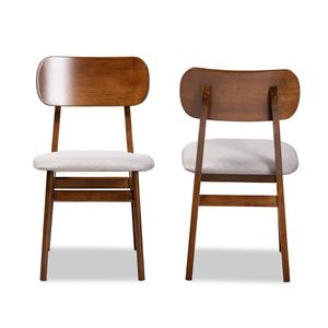Baxton Studio Euclid Walnut Brown Wood 2pc. Dining Chair Set alternate view