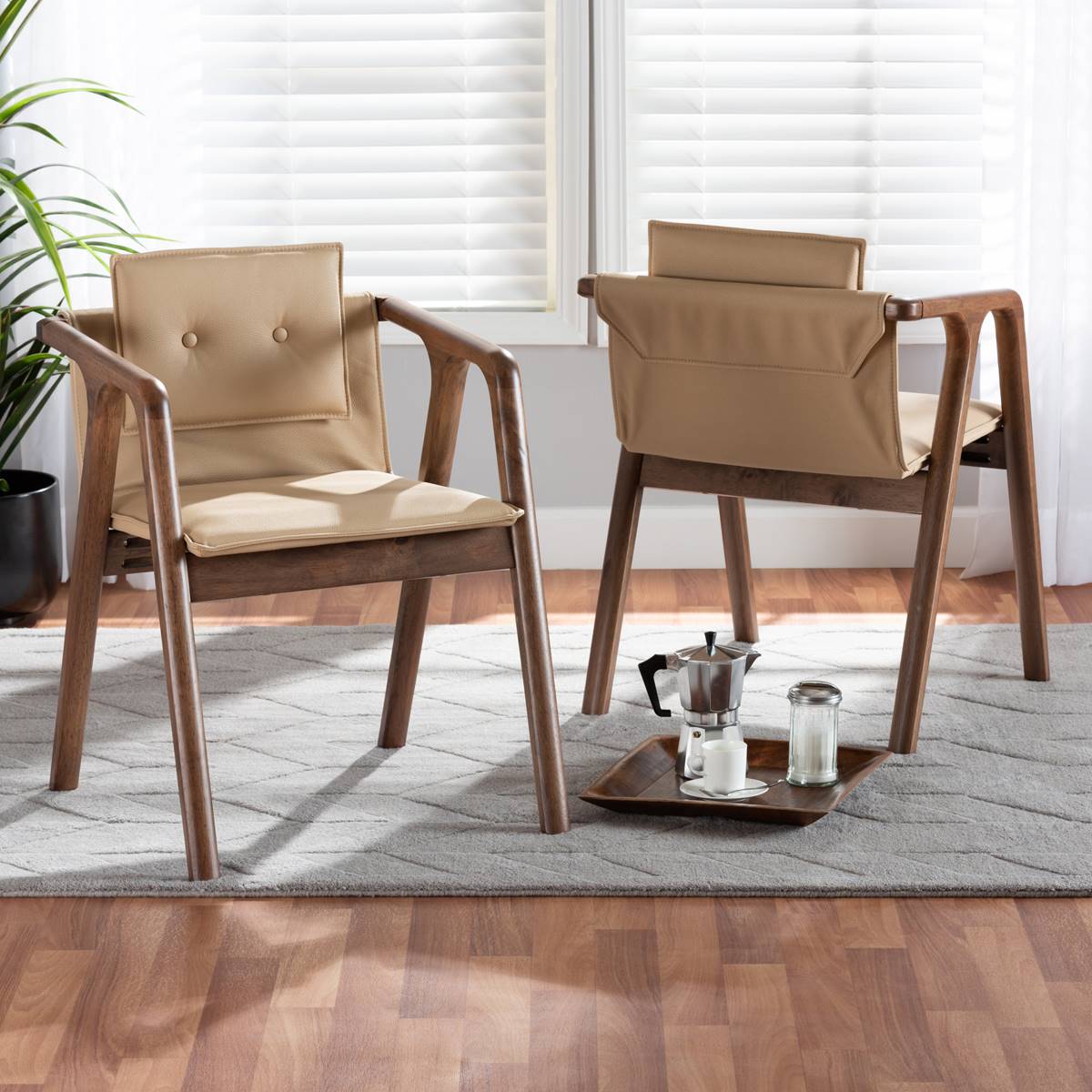 Baxton Studio Marcena Imitation Leather 2pc. Dining Chair Set