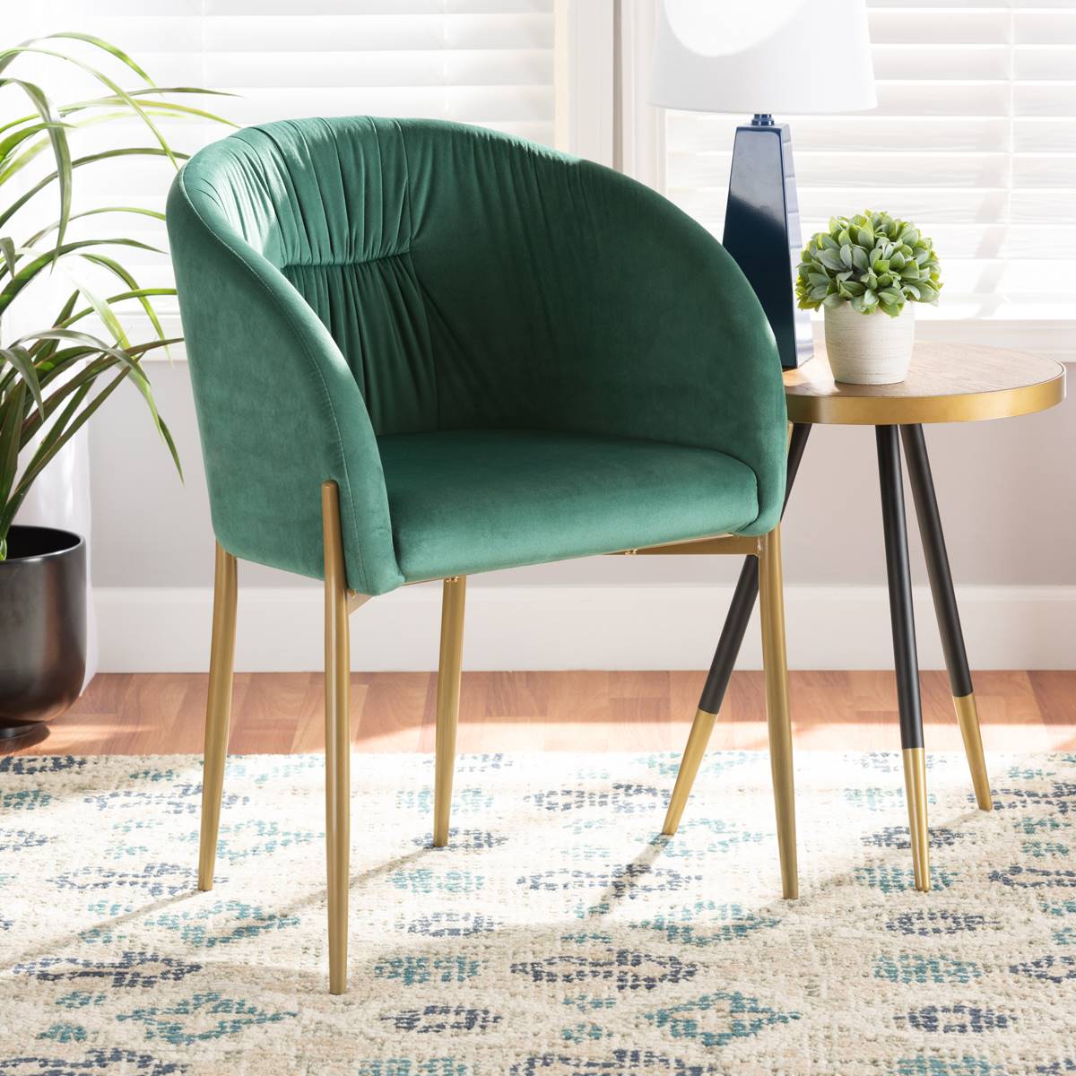 Baxton Studio Ballard Luxe & Glam Velvet Fabric Dining Chair