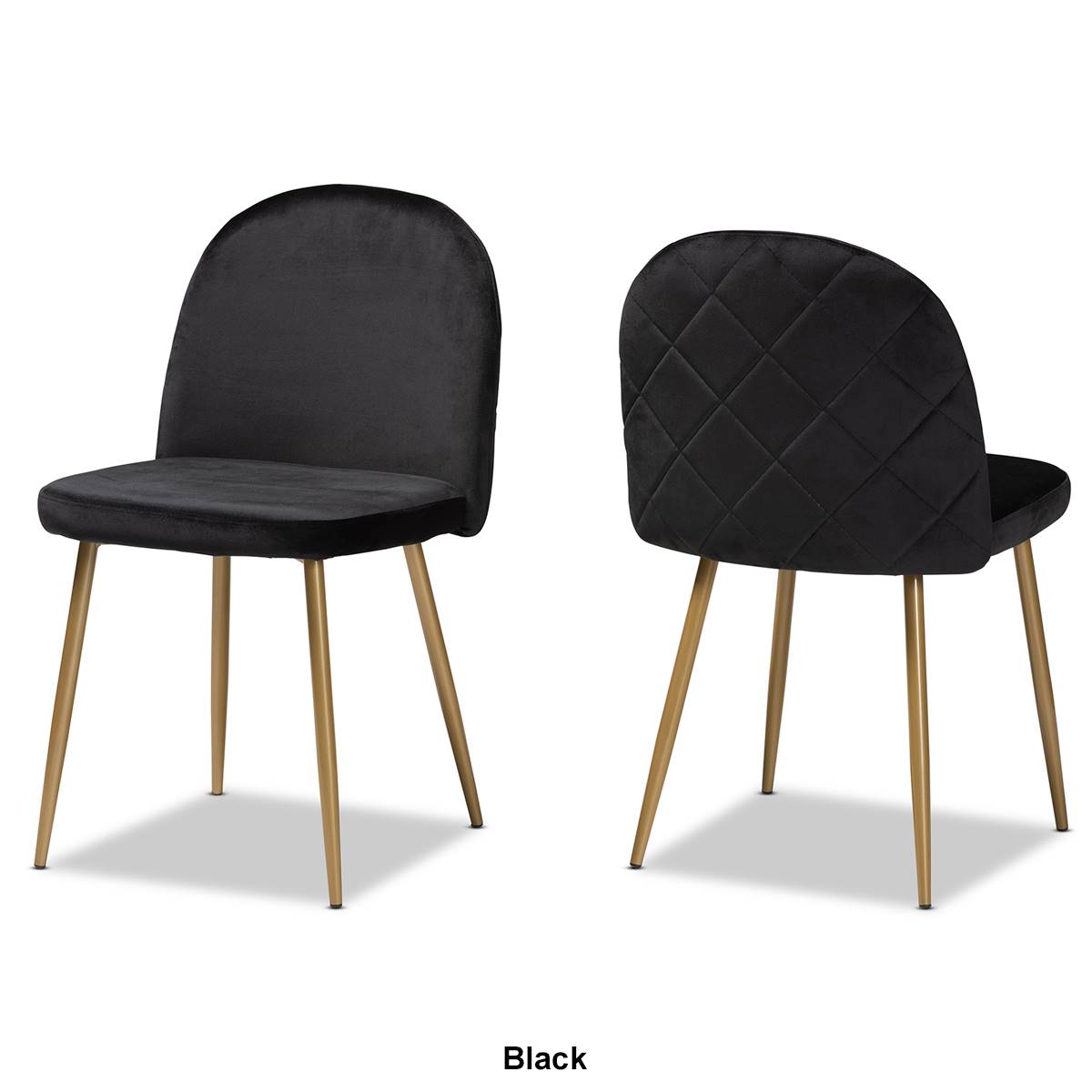 Baxton Studio Fantine Modern Luxe Fabric 2pc. Dining Chair Set