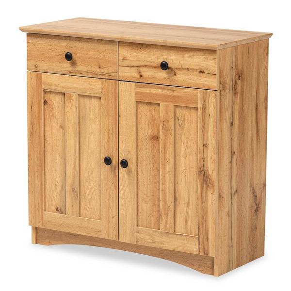Baxton Studio Lauren Modern Wood 2-Door Buffet Kitchen Cabinet