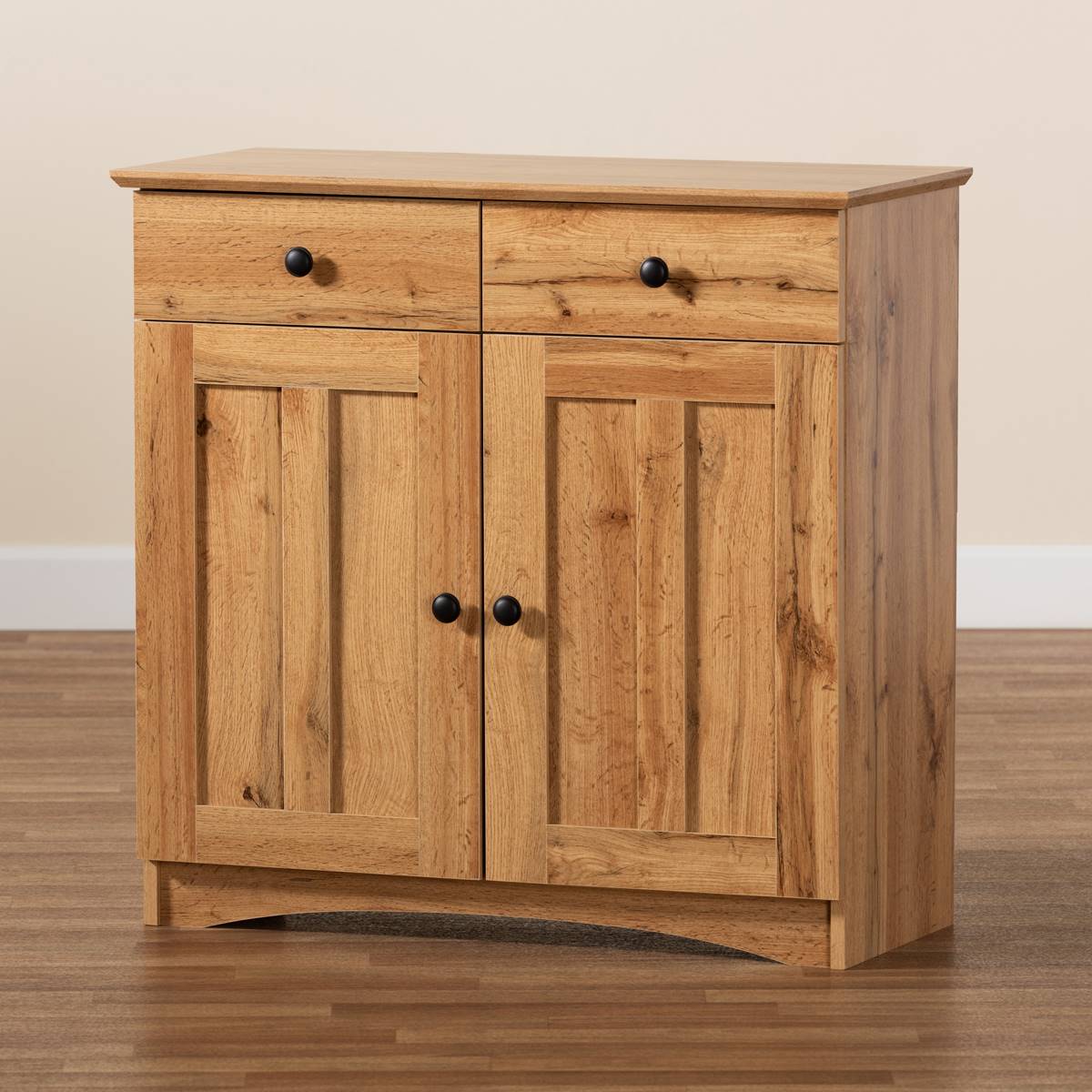 Baxton Studio Lauren Modern Wood 2-Door Buffet Kitchen Cabinet