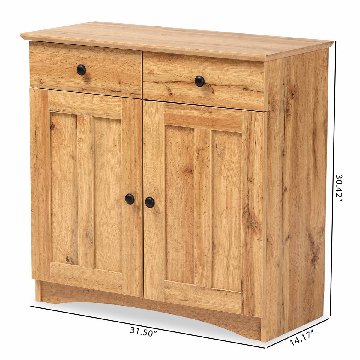 Baxton Studio Lauren Modern Wood 2-Door Buffet Kitchen Cabinet