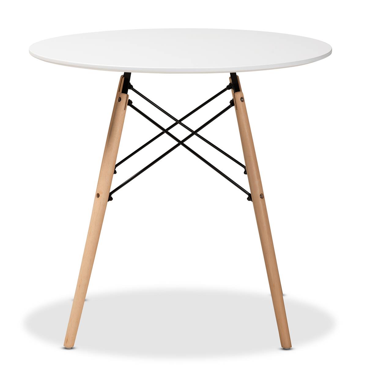 Baxton Studio Varen Modern White Plastic Wood Dining Table