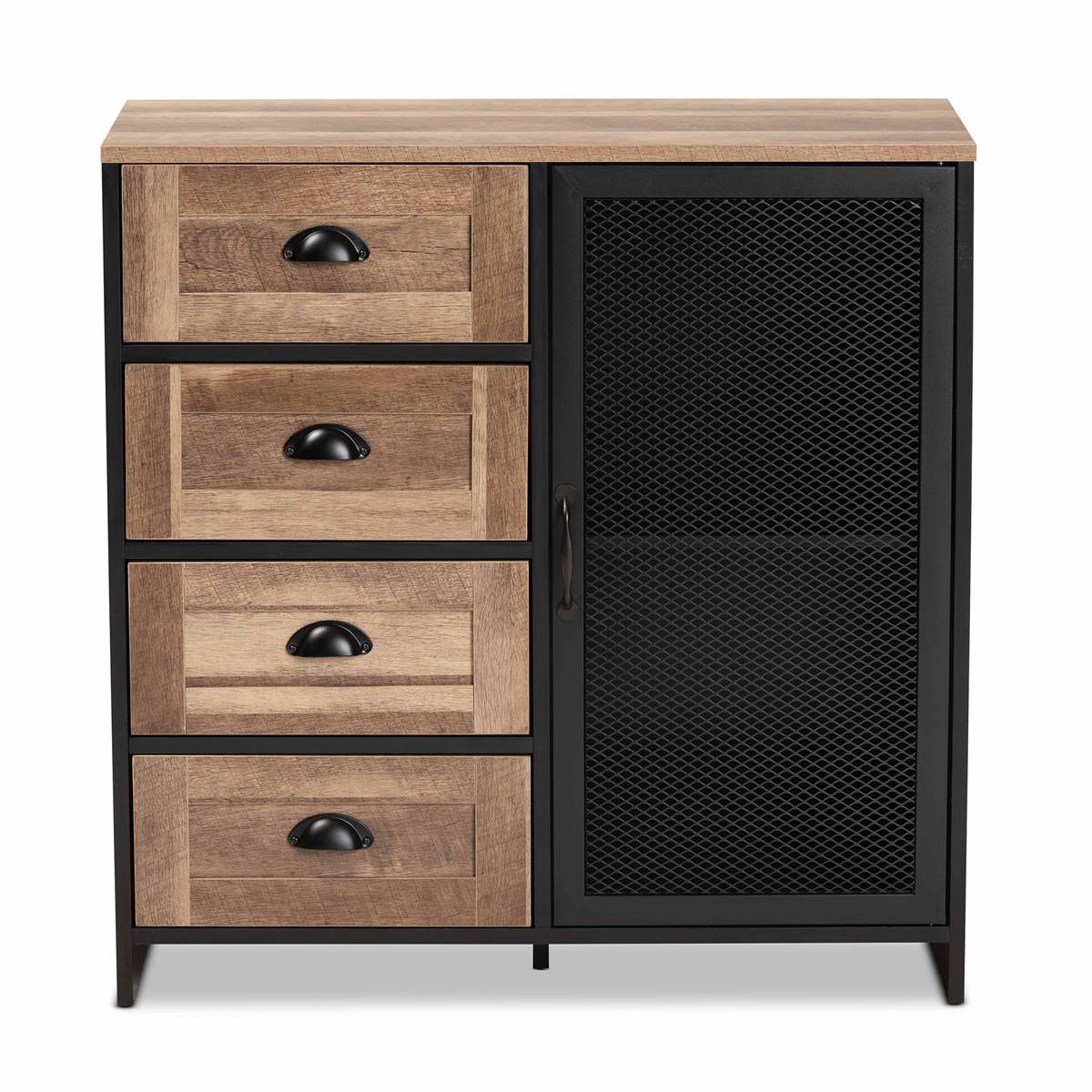 Baxton Studio Connell Brown & Black Wood Sideboard Buffet