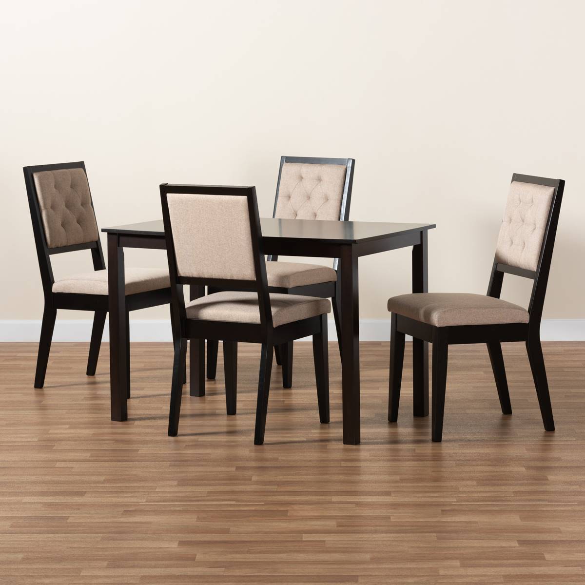 Baxton Studio Suvi Modern Dark Brown Wood 5pc. Dining Set