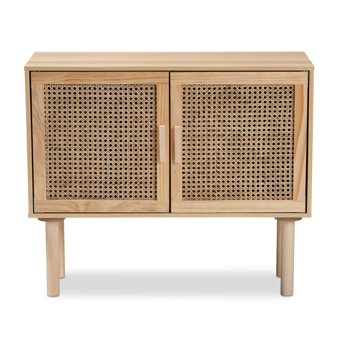 Baxton Studio Maclean Natural Brown Wood 2-Door Sideboard Buffet