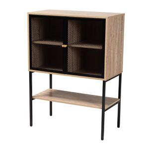 Baxton Studio Asher Natural Brown Wood 2-Door Sideboard