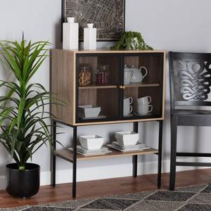 Baxton Studio Asher Natural Brown Wood 2-Door Sideboard alternate view