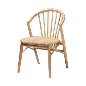 Baxton Studio Kobe Natural Brown Wood & Rattan Dining Chair