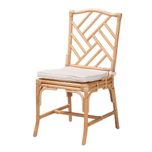 Baxton Studio Rio Bohemian Natural Brown Rattan Dining Chair