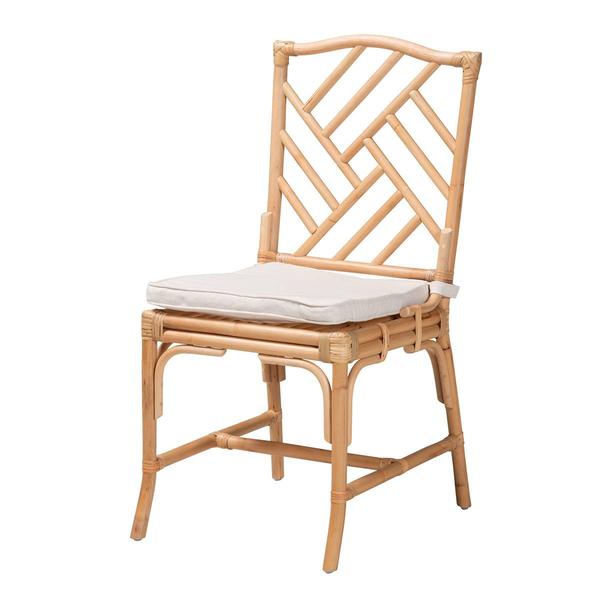 Baxton Studio Rio Bohemian Natural Brown Rattan Dining Chair