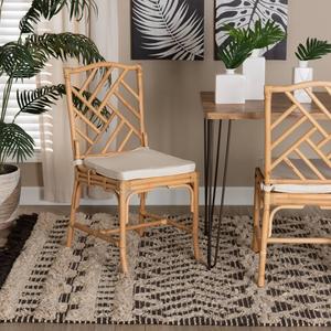 Baxton Studio Rio Bohemian Natural Brown Rattan Dining Chair alternate view