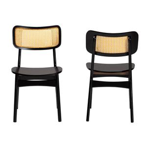 Baxton Studio Tafari Wood & Rattan 2pc. Dining Chair Set alternate view