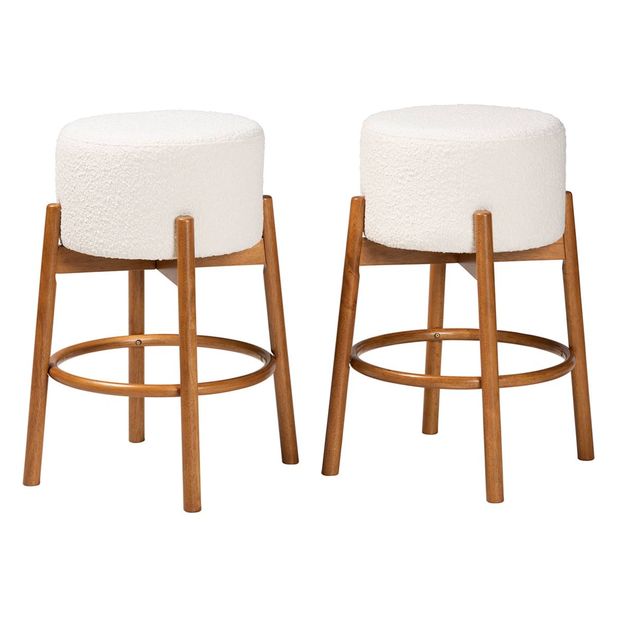 Baxton Studio Olwen Modern Japandi 2pc. Bar Stool Set