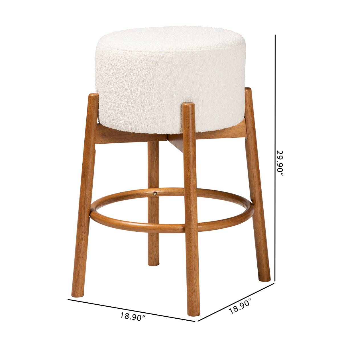 Baxton Studio Olwen Modern Japandi 2pc. Bar Stool Set