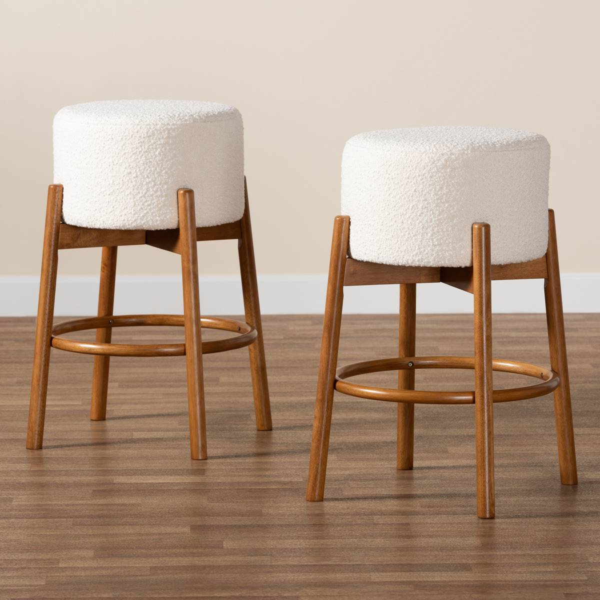 Baxton Studio Olwen Modern Japandi 2pc. Bar Stool Set