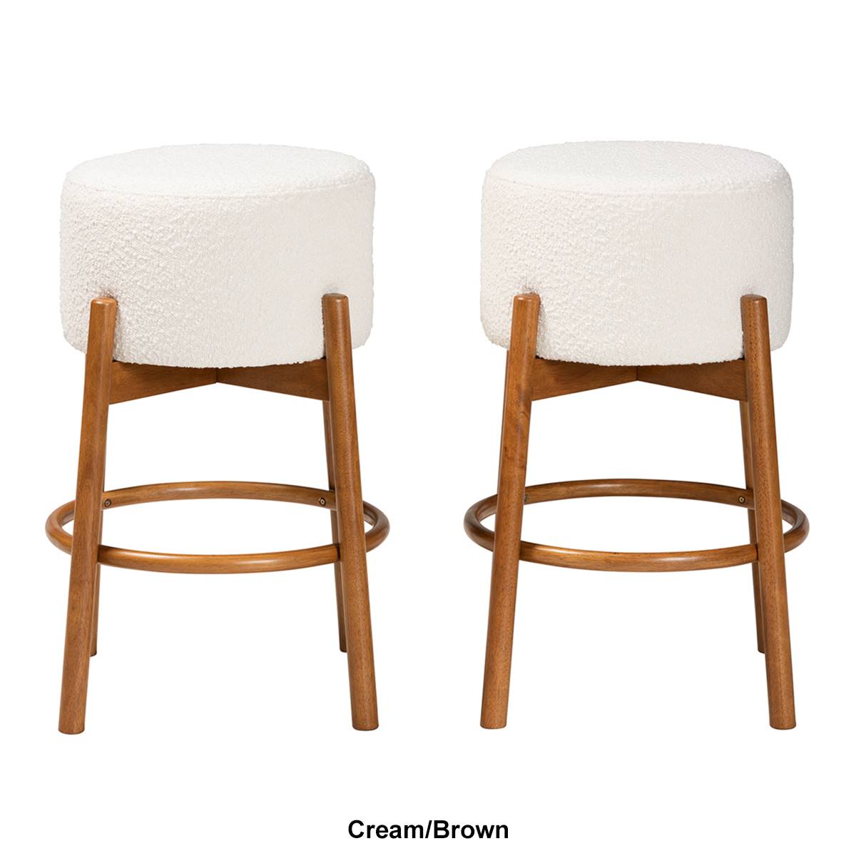 Baxton Studio Olwen Modern Japandi 2pc. Bar Stool Set