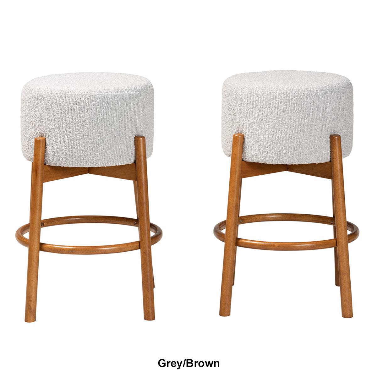 Baxton Studio Olwen Modern Japandi 2pc. Bar Stool Set