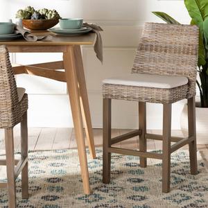 bali & pari Toby Modern Bohemian Kubu Rattan Counter Stool alternate view