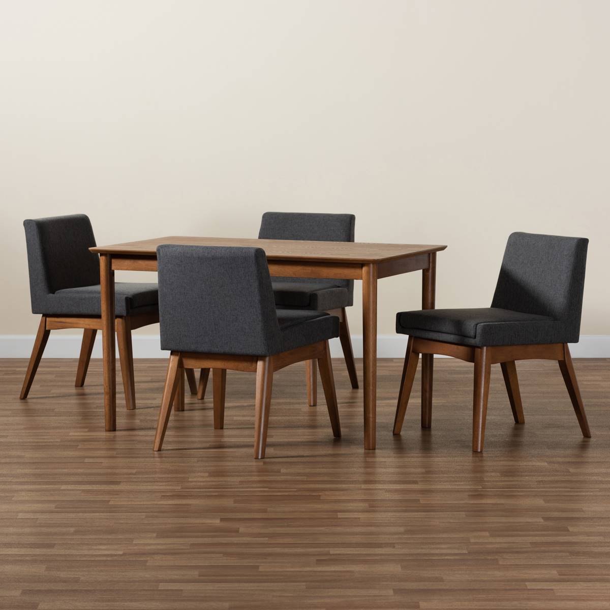 Baxton Studio Nexus Mid-Century Modern Fabric 5pc. Dining Set