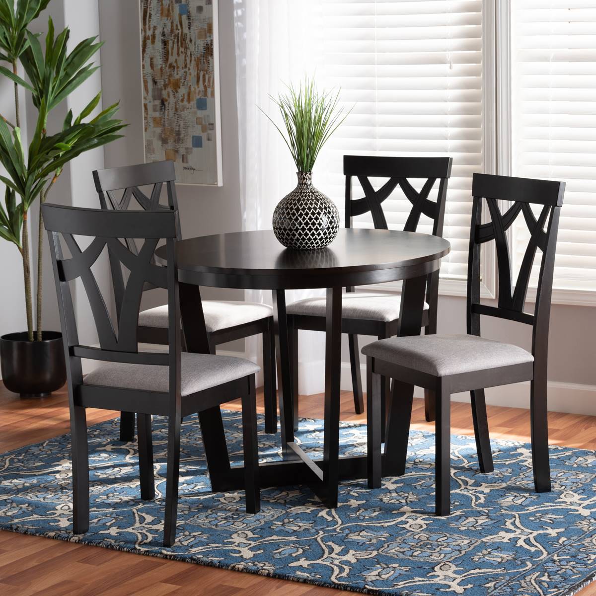 Baxton Studio Telma Modern Dark Brown Wood 5pc. Dining Set