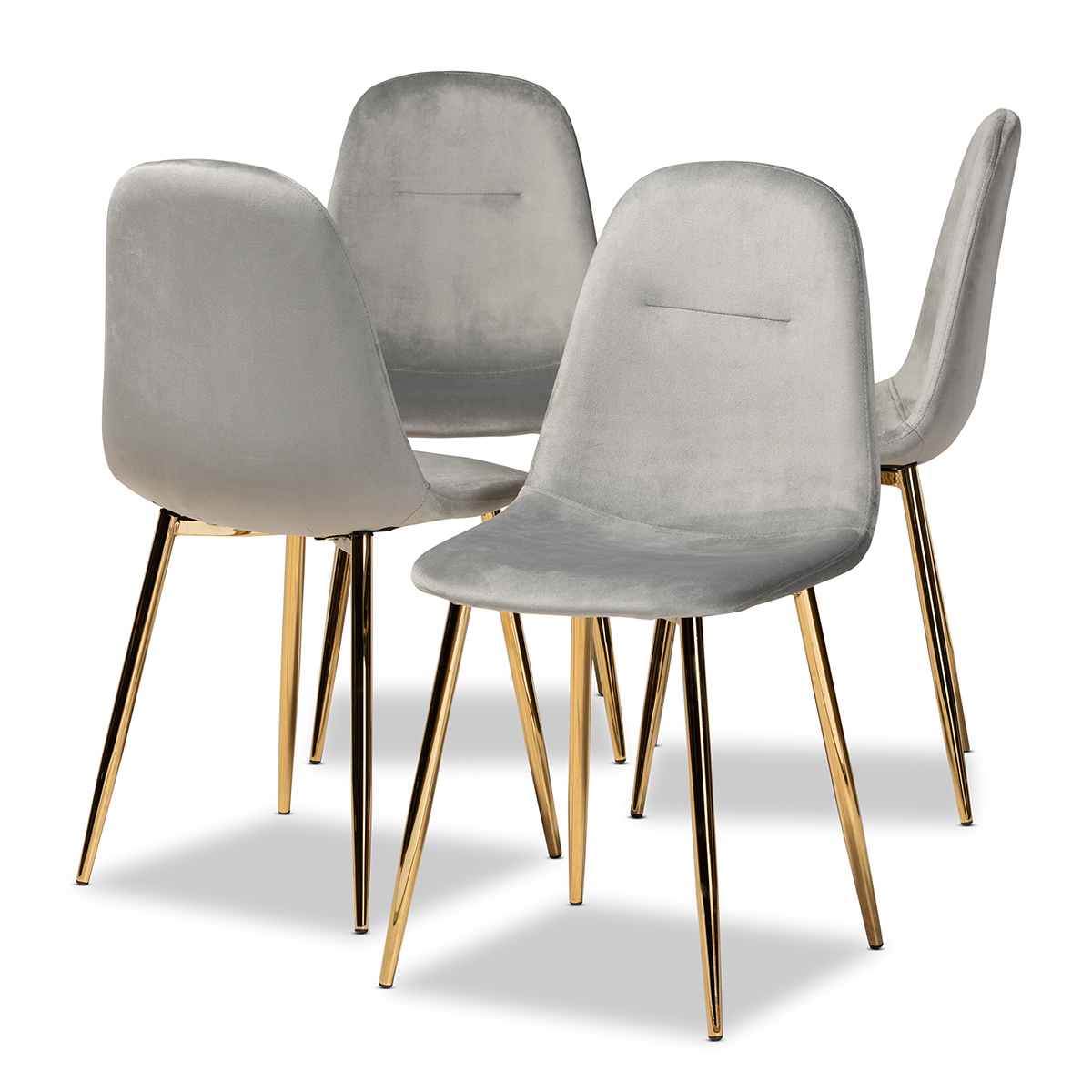 Baxton Studio Elyse Glam 4pc. Metal Dining Chair Set