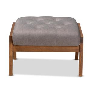 Baxton Studio Naeva Mid-Century Wood Footstool alternate view