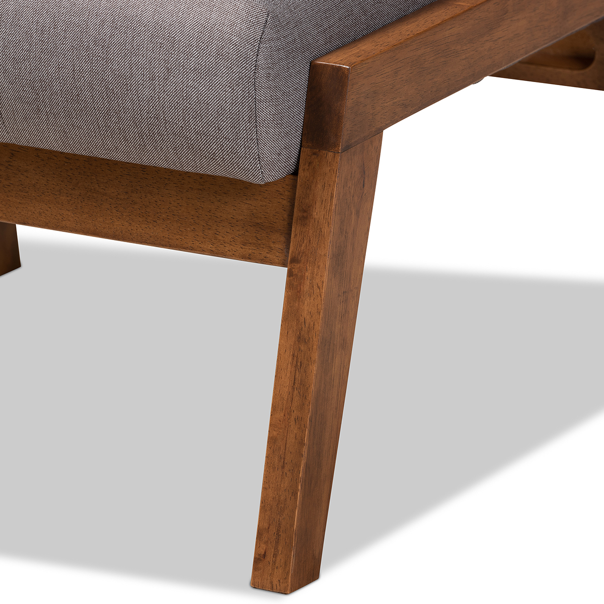 Baxton Studio Naeva Mid-Century Wood Footstool