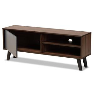 Baxton Studio Mallory Two-Tone Walnut Brown Finish Wood TV Stand alternate view