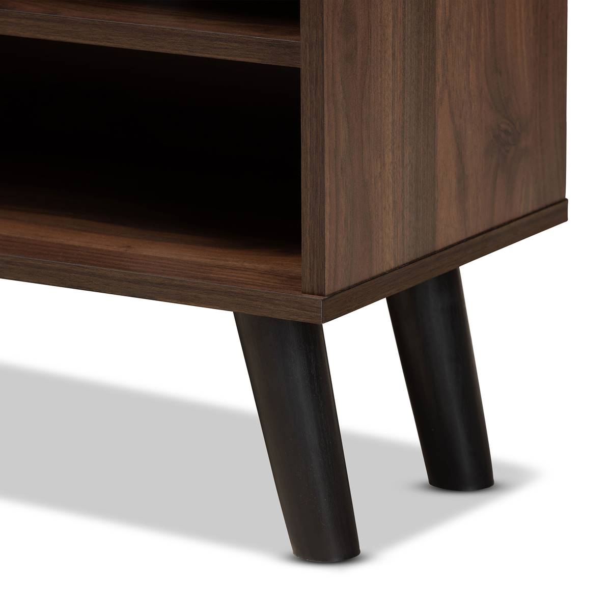 Baxton Studio Mallory Two-Tone Walnut Brown Finish Wood TV Stand