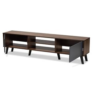 Baxton Studio Clapton Walnut Brown Finished Wood TV Stand alternate view