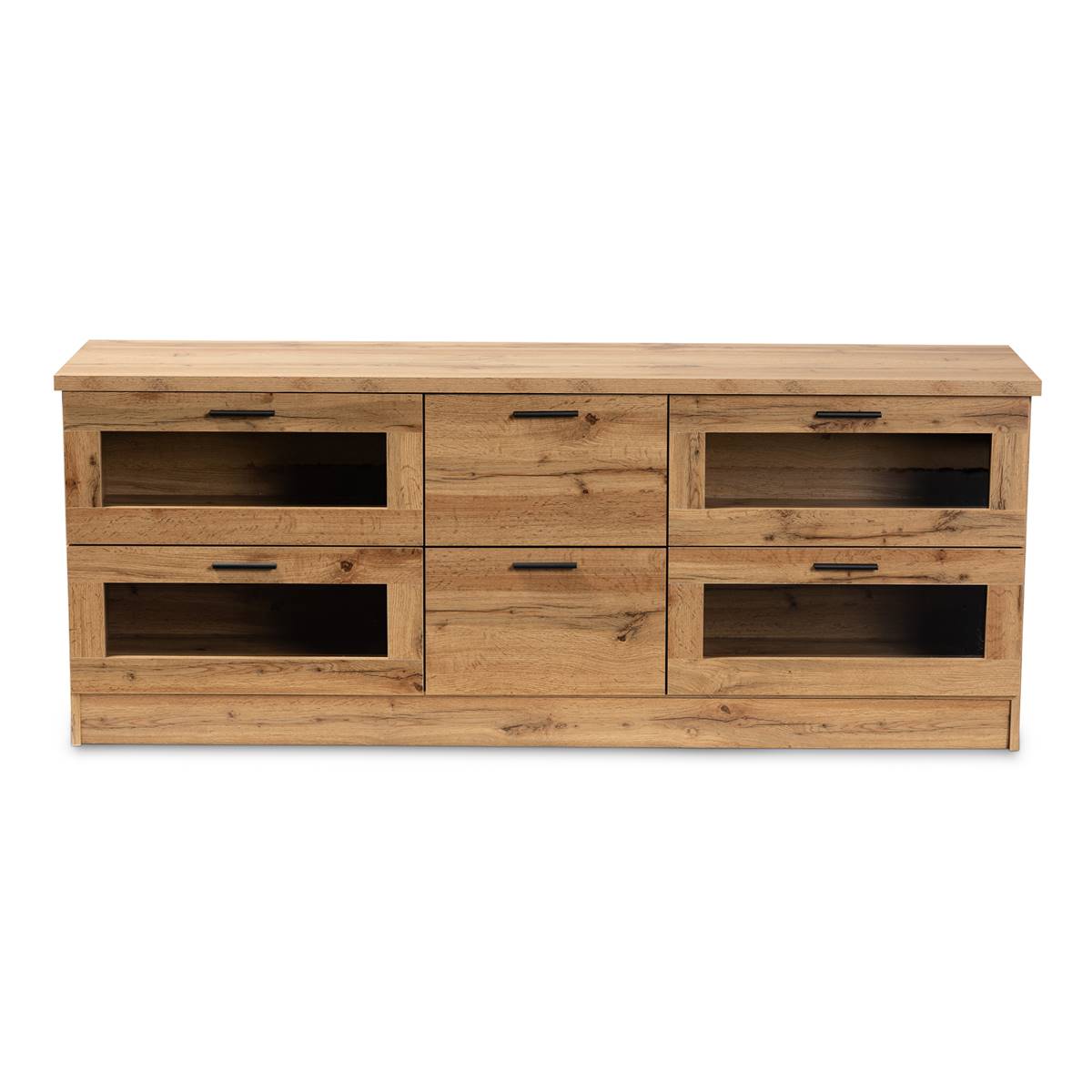 Baxton Studio Adelino Oak Brown Wood 2-Drawer TV Stand