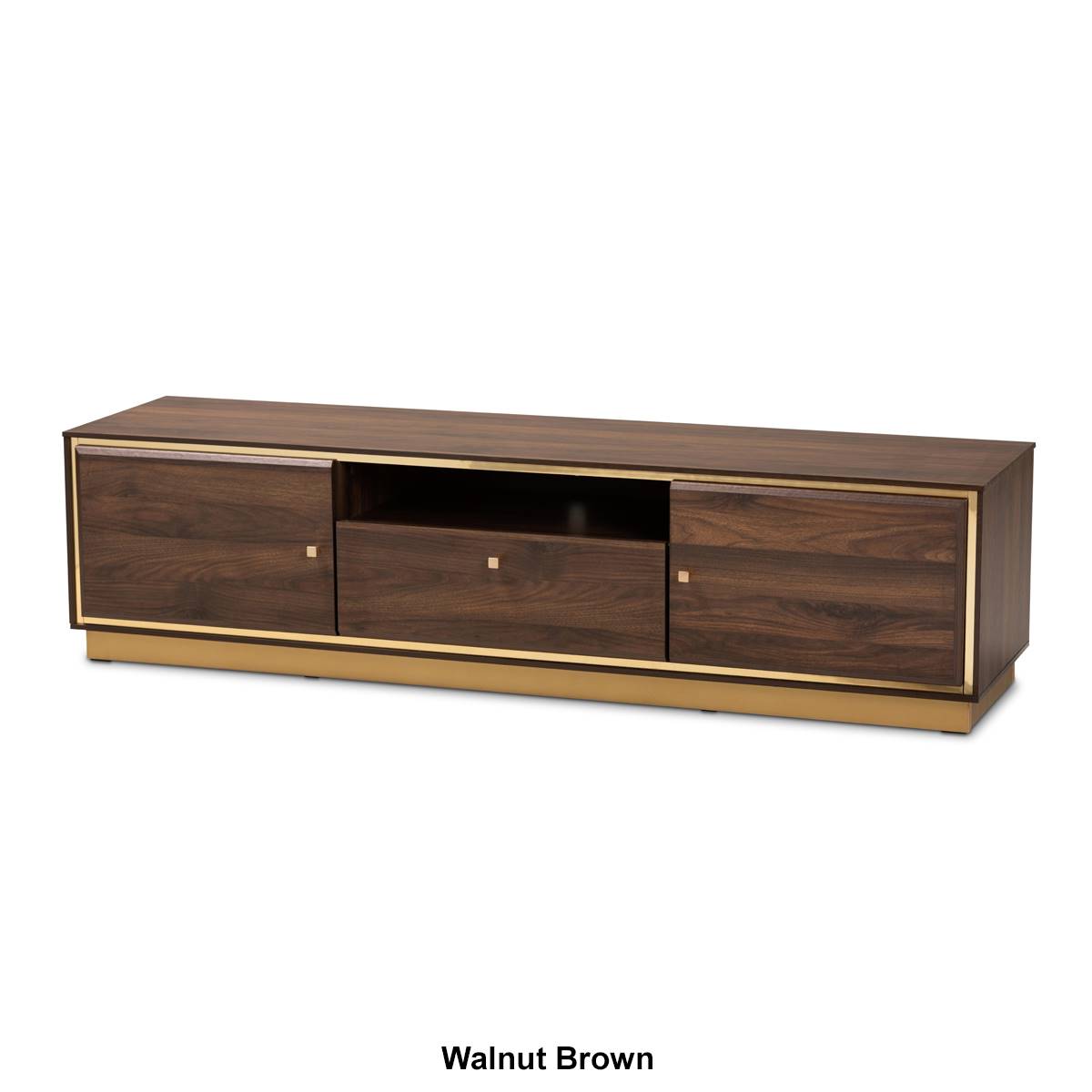 Baxton Studio Cormac Modern Dark Brown Wood 2-Door TV Stand
