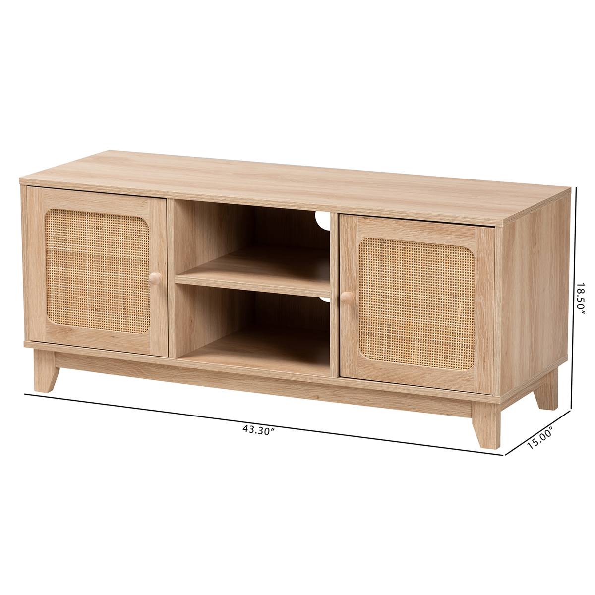 Baxton Studio Elsbeth Light Brown Finished Wood 2-Door TV Stand